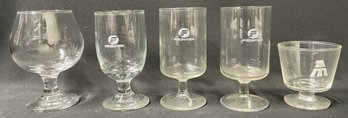 Frontier And Mexicana Airline Wine Glasses