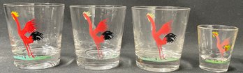 Vintage Red Crowing Rooster Glasses