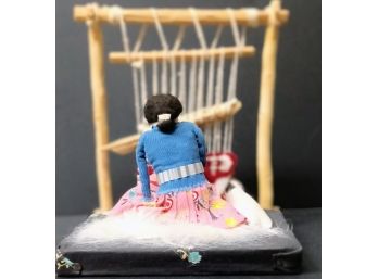 Vintage Native American Navajo Woman Rug Weaver