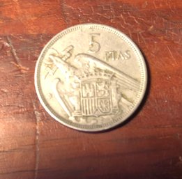 1957 Spain 5 PTAS Coin