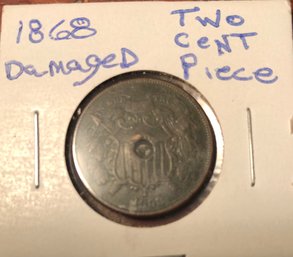1868 Two Cent Piece (plugged Hole)