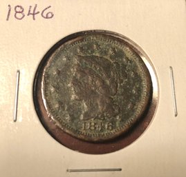 1846 United States Large Cent (damaged - Corrosion)