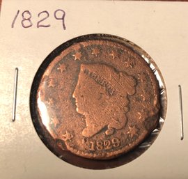 1829 United States Large Cent (damaged)