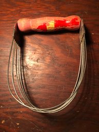 Vintage Red Wood Handle Whisk Androck