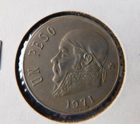 1971 Un Peso Mexican Coin