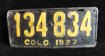 1927 Colorado License Plate (repainted)