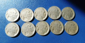 10 Worn Off Date Buffalo Nickels