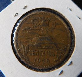 1956 Mexican 20 Centavos Coin