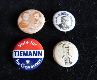 4 Reproduction Political Buttons