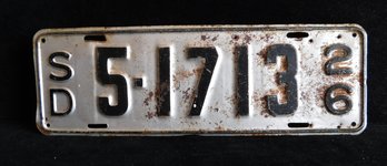 1926 South Dakota License Plate
