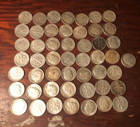 50 Roosevelt Silver Dimes Roll