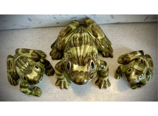 Trio Of Handsome Vintage Frogs