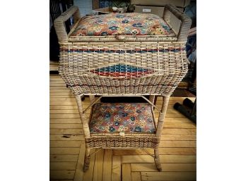 A Nice Vintage Wicker Sewing Stand