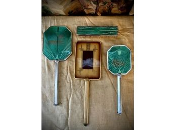 Vintage Art Deco Mirrors And Brushes