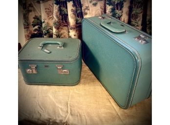 Vintage Suitcase And Train Case