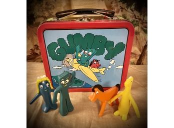 Vintage Gumby Lunch Box And Figures