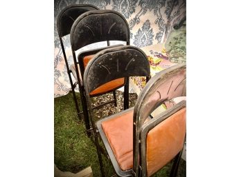 4 Vintage Metal Folding Chairs