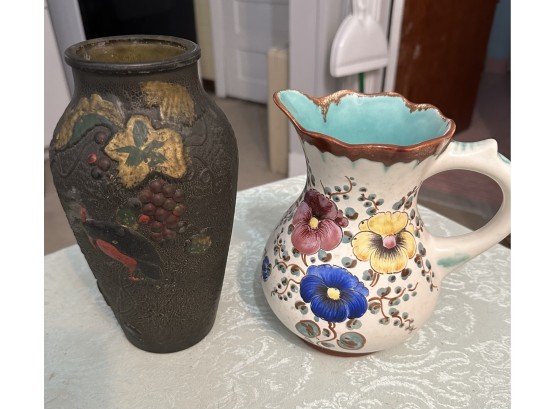 Beautiful Vintage Vase And Pitcher