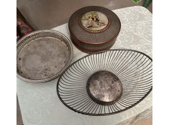 Vintage Trio Of Metal Containers