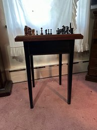 Chess Board Table W/misc Pieces