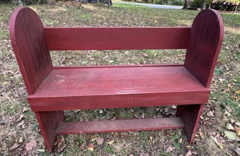 Painted Red Bench