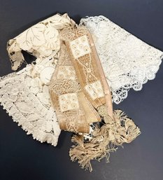 Elaborate Lace And Velvet Antique Collars
