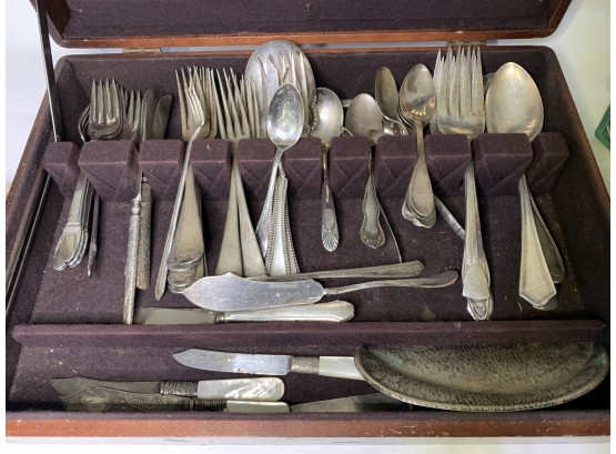 Large Box Of Silver Plated Flatware