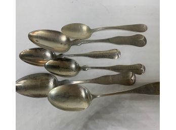 Antique Coin Silver Spoons