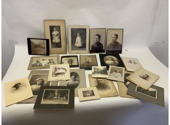 Group Of Antique Cabinet Card Photos