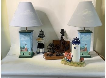 Group Of Nautical Themed Lamps