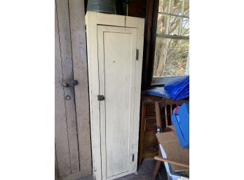 Vintage Country Cupboard In Cream Paint