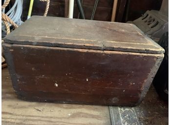 Antique Painted Trunk With Tools