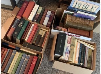 5 Boxes Of Theology Related Books And Bibles (M)