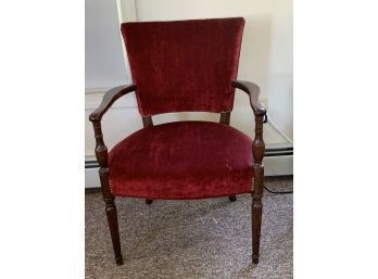 Vintage Chair In Velvet Upholstered