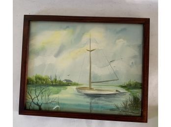 Sail Boat Watercolor Painting B. Cooke