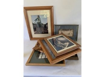 Group Of Frames W/ Prints And Mexican Feather Art