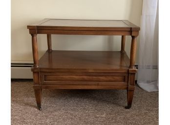 End Table With Leather Top