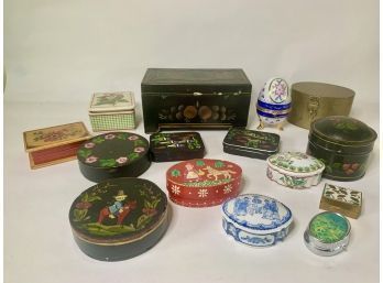 Group Of Charming Hand Painted Boxes W/ Others