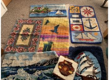 Group Of Hand Made Rugs Mostly Nautical