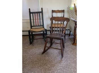 Two Small Rocking Chairs With Another