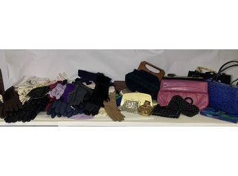 Group Of Purses And Gloves, Whiting And Davis Etc.
