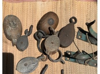 Antique Pulley And Oar Locks