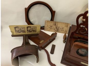 Antique Stereoscopes And Group Of Stereo Views