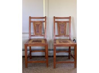 Pair Od Nautical Themed Chairs