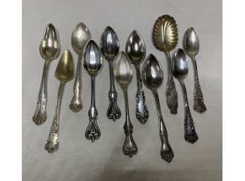 Group Of Sterling Silver Fruit Spoons W Others