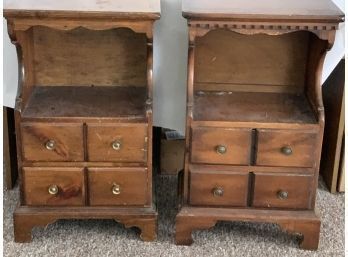 Two Vintage Pine End Tables