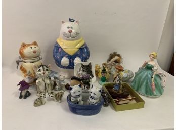 Group Of Cat Collectables