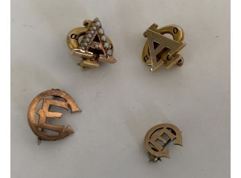 Four 14K Fraternity Pins