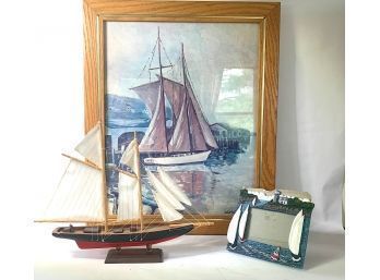 Print Of Watercolor Of A Sailboat  W/ Model