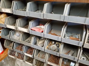 Storage Bin System & Contents Of Shelve